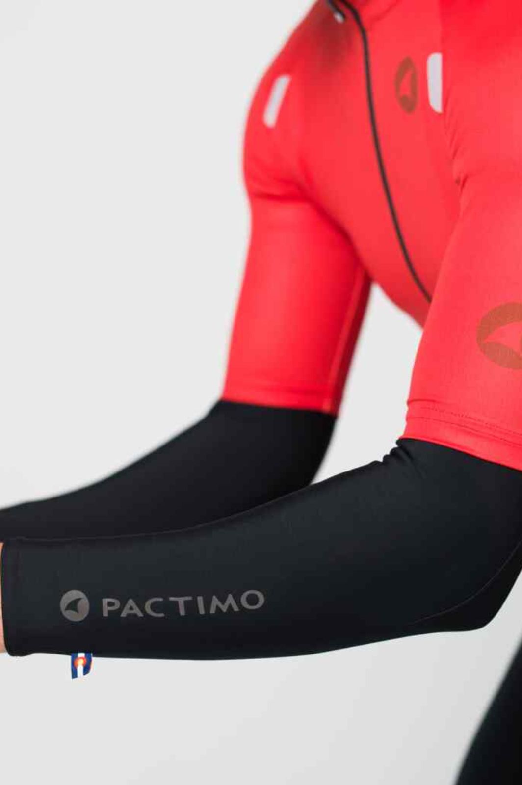 Water Repelling Cycling Arm Warmers - On Body Left Side View