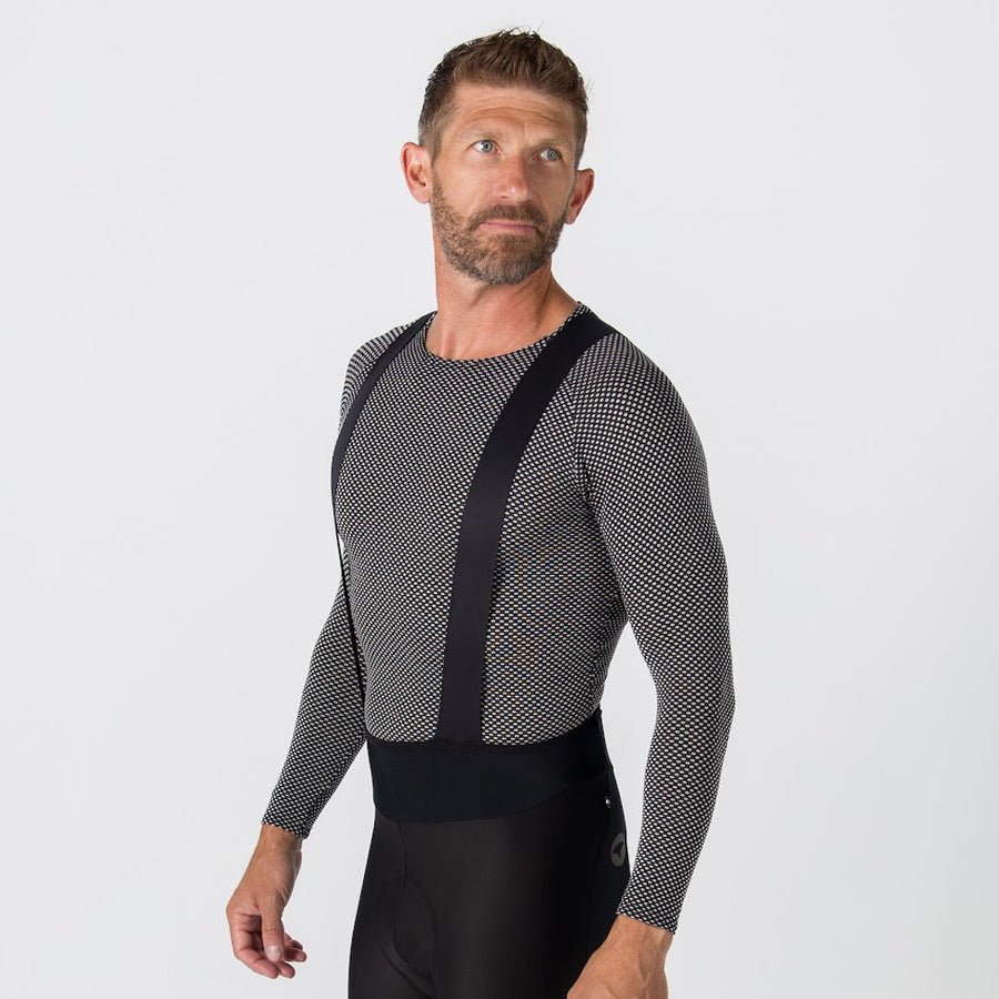 Men's Long Sleeve Thermal Cycling Base Layer - On Body Side View