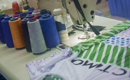 Custom cycling clothing sewing department