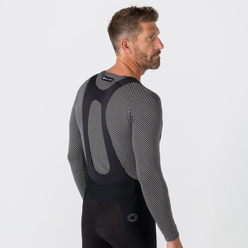 Men's Long Sleeve Thermal Cycling Base Layer - On Body Back View