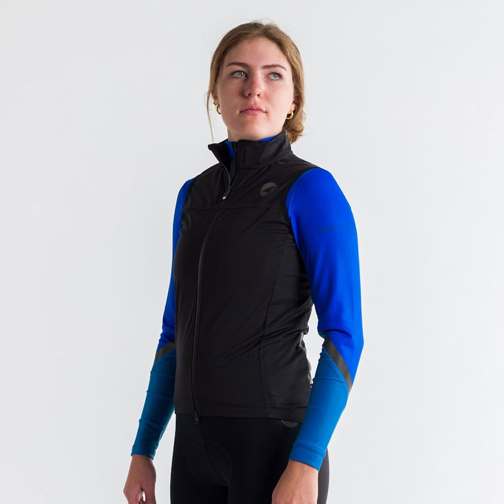 Womens Black Cycling Vest - Storm+ On Body Side View 