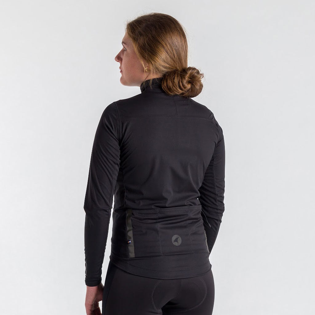 Womens Cycling Jacket for Cold Wet Weather - On Body Back View 