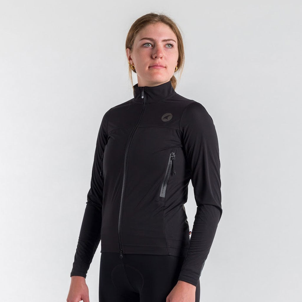 Womens Cycling Jacket for Cold Wet Weather - On Body Front View 